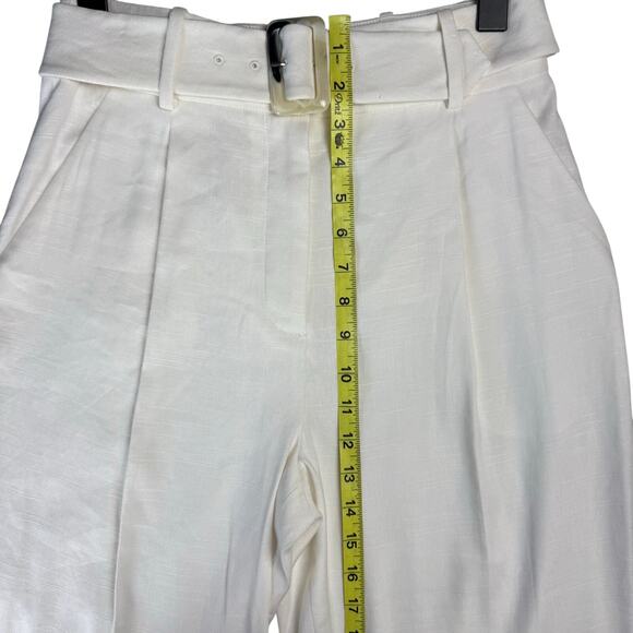 VERONICA BEARD Sofia Stretch-Linen Pant in White - Picture 13 of 15